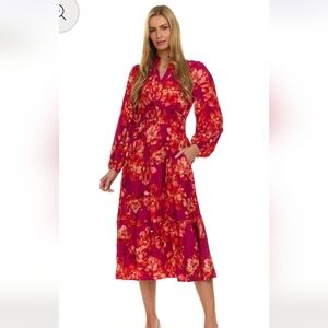 Floral Red Dress